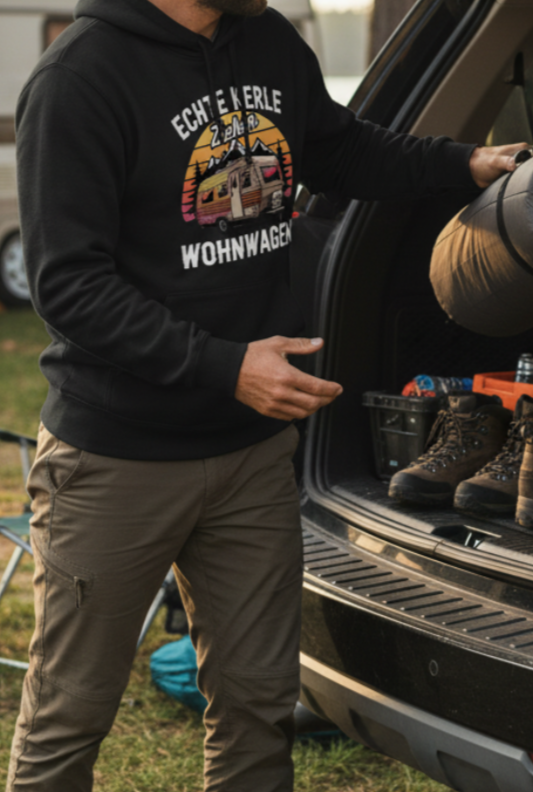 Echte Kerle ziehen Wohnwagen